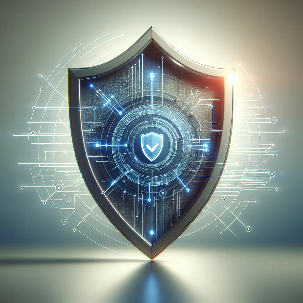 cybersecurity shield illustration, minimal, flat, modern